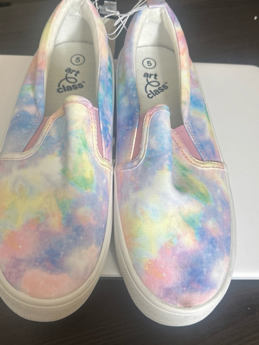 art class Kids Pastel Tie-Dye Slip-On Sandals